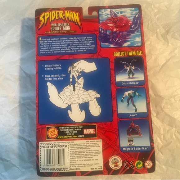 New Toybiz Web Splasher Spiderman Action Figure - Picture 2 of 6